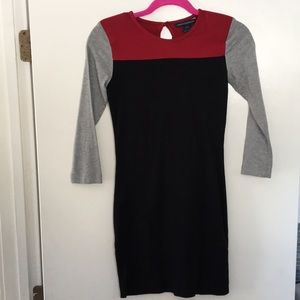 French Connection colorblock body con dress
